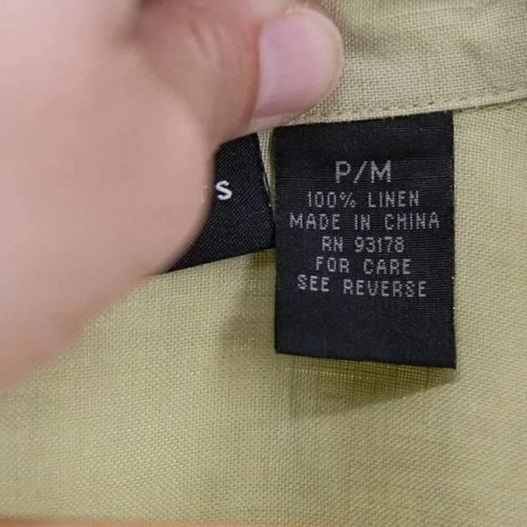 Grace Elements  3/4 length sleeve 100% Linen blouse Medium Petite - Picture 3 of 5